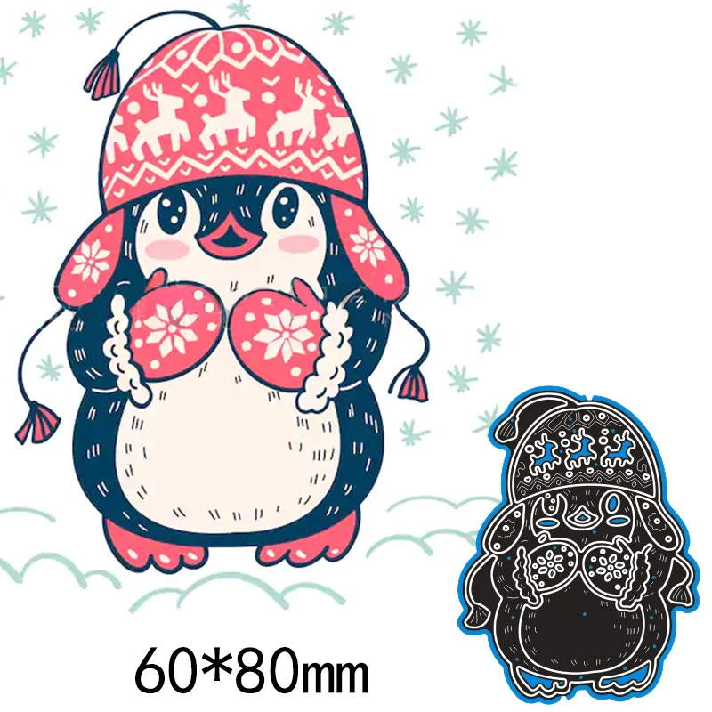 Metal Cutting Dies Keep warm penguin New Scrapbook paper Decoration Embossing DIY Paper Card Craft 80*60 mm
Metal Cutting Dies Keep warm penguin New Scrapbook paper Decoration Embossing DIY Paper Card Craft 80*60 mm
