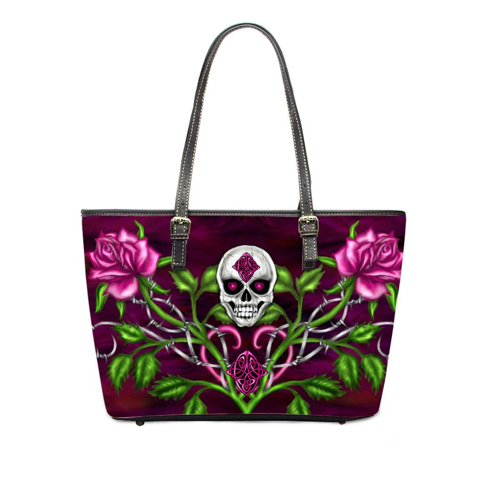 Customzied Pu Leather Handbag Women Rose Skull Print Ladies Shoulder Gothic Bags Lurury Female Large Capacity Top-handle Mujer
Customzied Pu Leather Handbag Women Rose Skull Print Ladies Shoulder Gothic Bags Lurury Female Large Capacity Top-handle Mujer