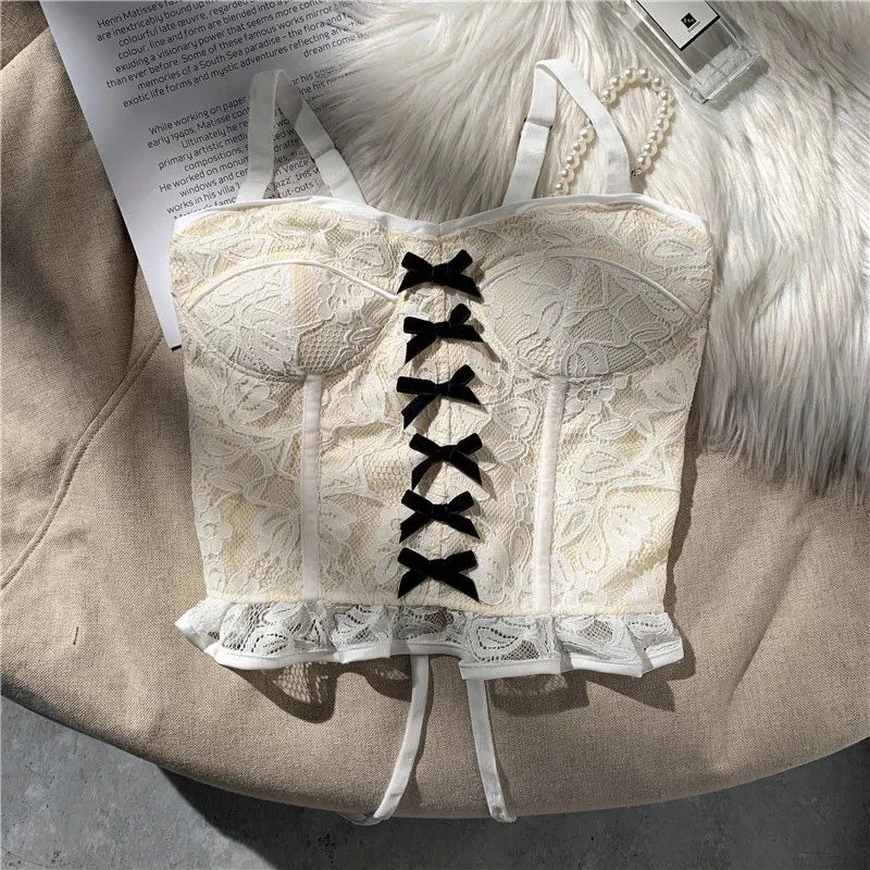 Summer Women Short Sexy Crop Tops Bowknot Hollowed Straps Halter Slim Lace Ruffle Sleeveless Top Pearl Flower Print Bandage Vest
Summer Women Short Sexy Crop Tops Bowknot Hollowed Straps Halter Slim Lace Ruffle Sleeveless Top Pearl Flower Print Bandage Vest