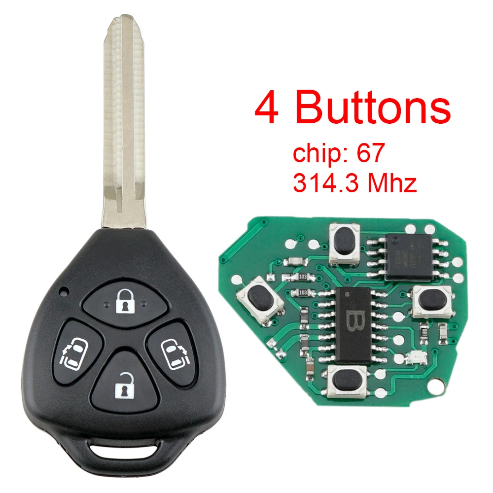 4 Buttons 314.3MHz Keyless Smart Remote Car Key Fob with 4D67 Chip and Uncut Blade Fit for Toyota Alphard 2005 - 2009
4 Buttons 314.3MHz Keyless Smart Remote Car Key Fob with 4D67 Chip and Uncut Blade Fit for Toyota Alphard 2005 - 2009