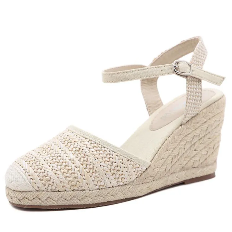 Bohemian Weave Wedge High Heel Sandals Cover Thick-Soled Espadrille Women Fisherman Shoes Hemp Canvas Female Roman Shoes
Bohemian Weave Wedge High Heel Sandals Cover Thick-Soled Espadrille Women Fisherman Shoes Hemp Canvas Female Roman Shoes