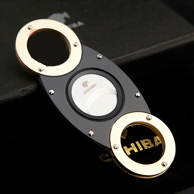 COHIBA Double Blades Stainless Steel Sharp Gold Plated Cigar Cutter Knife Pocket Gadget Zigarre Cuban Smoking Accessories 356HL
COHIBA Double Blades Stainless Steel Sharp Gold Plated Cigar Cutter Knife Pocket Gadget Zigarre Cuban Smoking Accessories 356HL