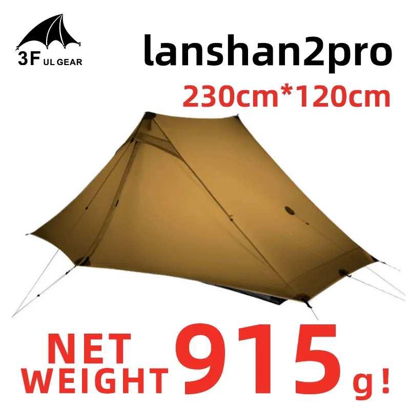

3F UL GEAR LanShan 2 pro 2 Person Outdoor Ultralight Camping Tent 3 And 4 Season Professional 20D Nylon Both Sides Silicon Tent