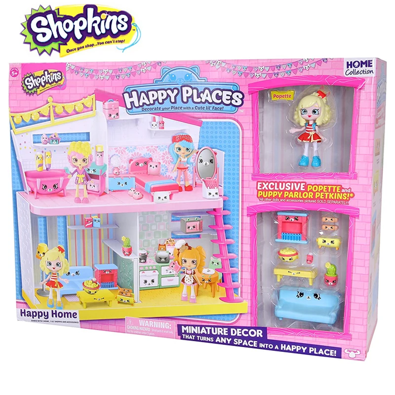 

Shopkins Happy Places House Playset Welcome To Lil' Shoppies House Set Original Anime Figure Girl Surprise Toy Birthday Gift