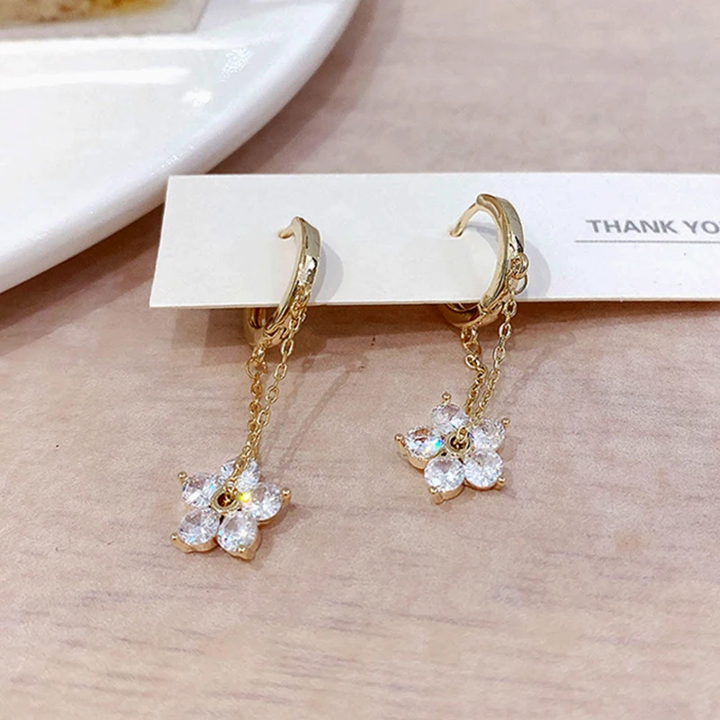 New Trendy 14K Real Gold Plated Crystal Flower Drop Earrings for Women Jewelry AAA Zircon Anniversary Weddings Party Fine Gift
New Trendy 14K Real Gold Plated Crystal Flower Drop Earrings for Women Jewelry AAA Zircon Anniversary Weddings Party Fine Gift