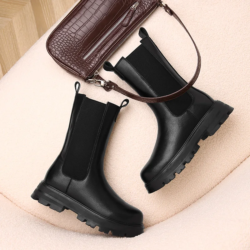 2021 Autumn and Winter New Women's Nude Boots Solid Color Round Toe Thick-soled Square Heel Boots Outdoor Non-slip Casual Boots
2021 Autumn and Winter New Women's Nude Boots Solid Color Round Toe Thick-soled Square Heel Boots Outdoor Non-slip Casual Boots
