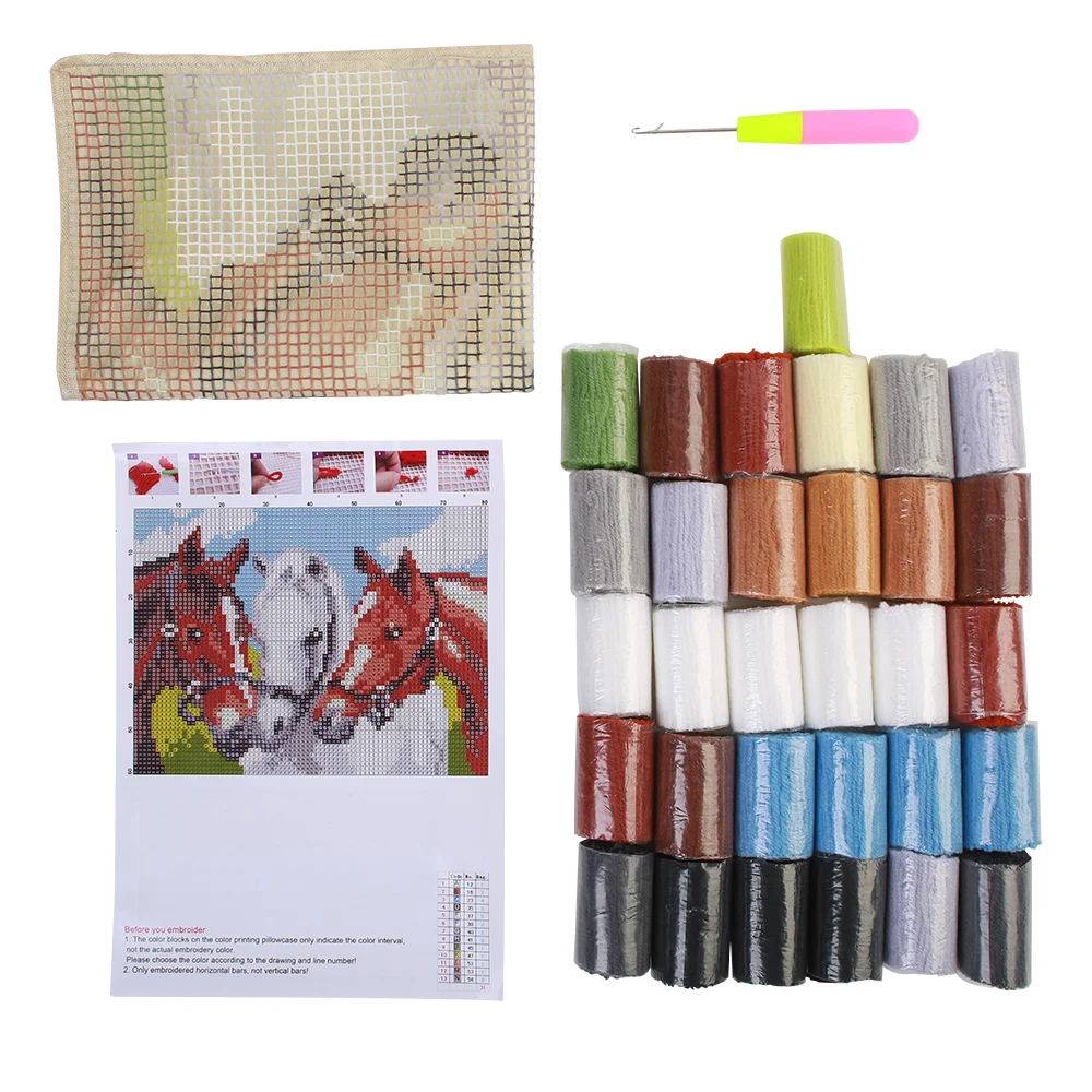 Набор для вышивки с крючком-защелкой ковры вышивка фетровая резьба нитки подушка