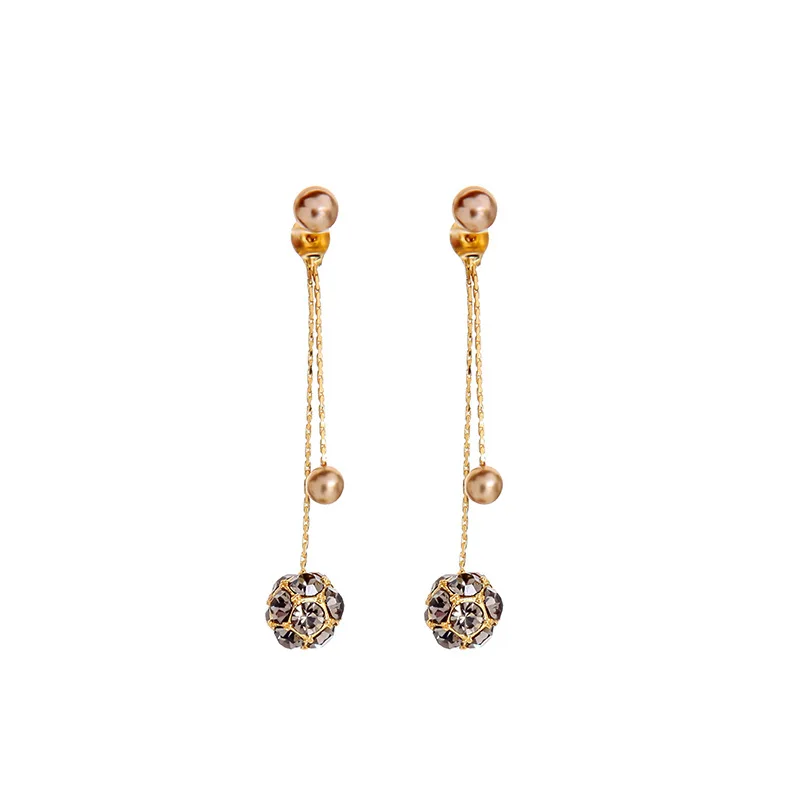 Pave Crystals Balls Long Chain Drops Earrings Pave Rhinestone Ball Dangle Drop Earrings
Pave Crystals Balls Long Chain Drops Earrings Pave Rhinestone Ball Dangle Drop Earrings