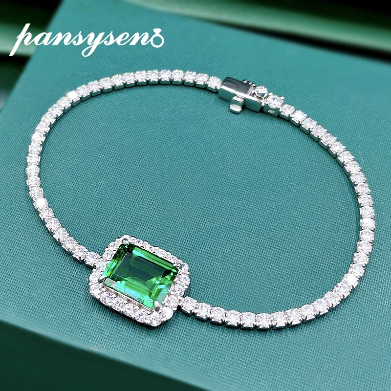 PANSYSEN 100% 925 Sterling Silver Emerald Ruby Created Moissanite Diamonds Bracelets for Women Cocktail Fine Jewelry Wholesale
PANSYSEN 100% 925 Sterling Silver Emerald Ruby Created Moissanite Diamonds Bracelets for Women Cocktail Fine Jewelry Wholesale