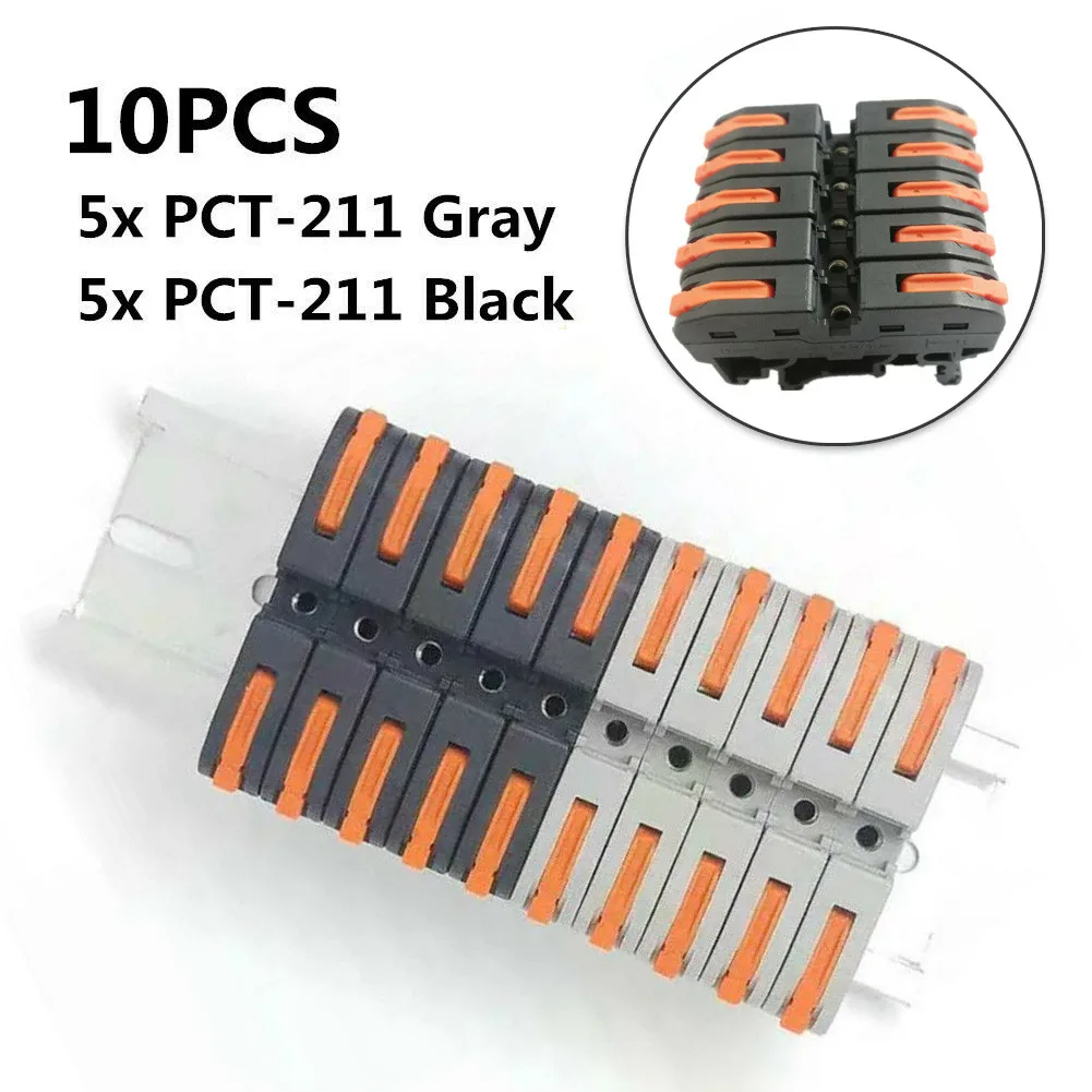 10PCS Wiring Compact Portable Electrical Wire Connectors PCT-211 Rail Type Terminal Block Universal Compact Wire Connector
10PCS Wiring Compact Portable Electrical Wire Connectors PCT-211 Rail Type Terminal Block Universal Compact Wire Connector