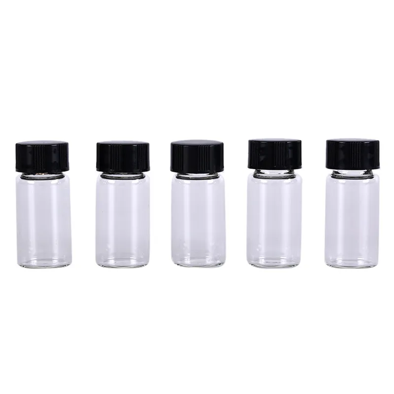5pcs/lot 5ml Clear Containers Transparent Glass Bottle With Black Screw Cap Lab Glass Vials Small Cute Bottles
5pcs/lot 5ml Clear Containers Transparent Glass Bottle With Black Screw Cap Lab Glass Vials Small Cute Bottles