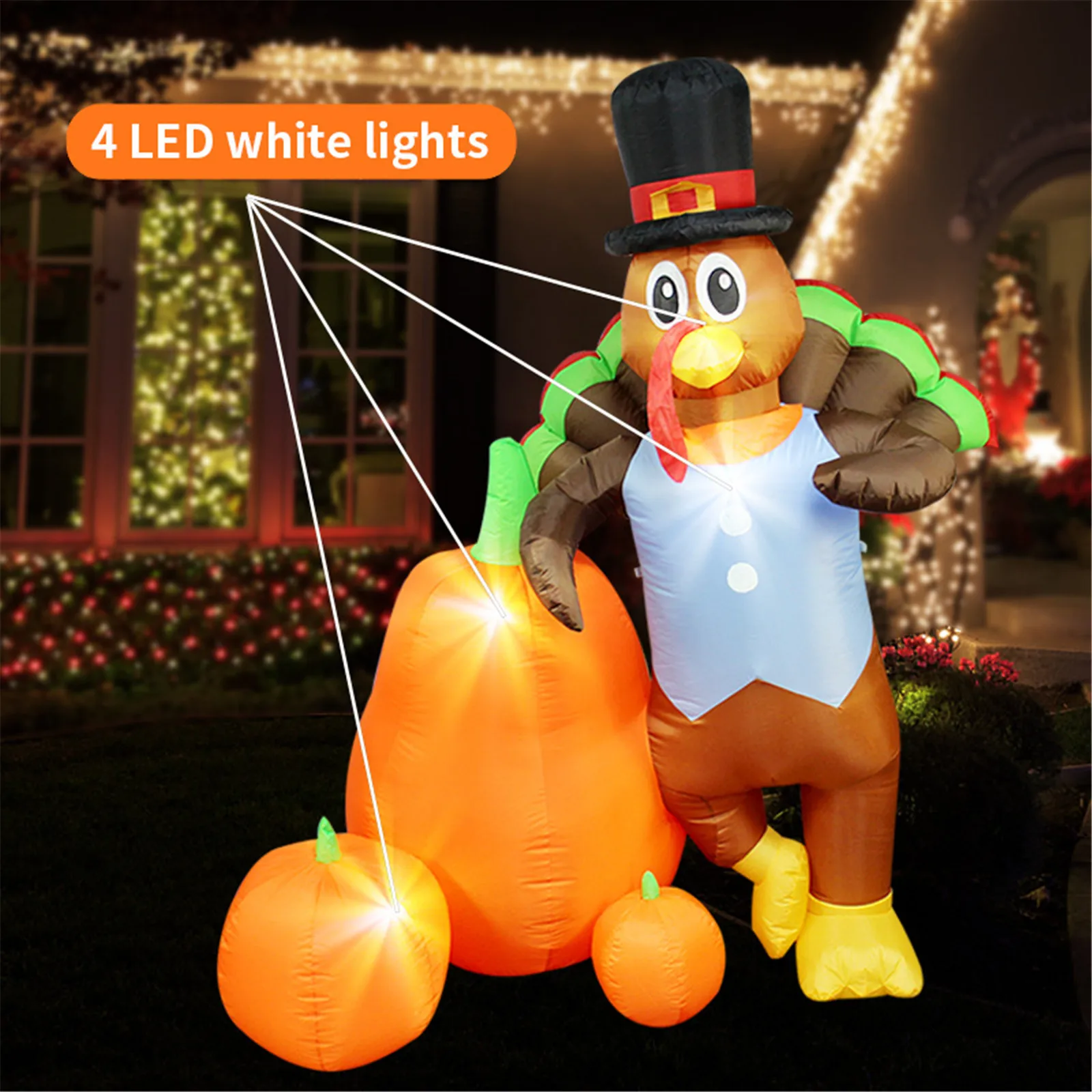 Airblown Inflatable Original Turkey Indoor Outdoor Holiday Decoration LED Lighted Turkey Family Blow up Outdoor Lawn Yard Decor
Airblown Inflatable Original Turkey Indoor Outdoor Holiday Decoration LED Lighted Turkey Family Blow up Outdoor Lawn Yard Decor