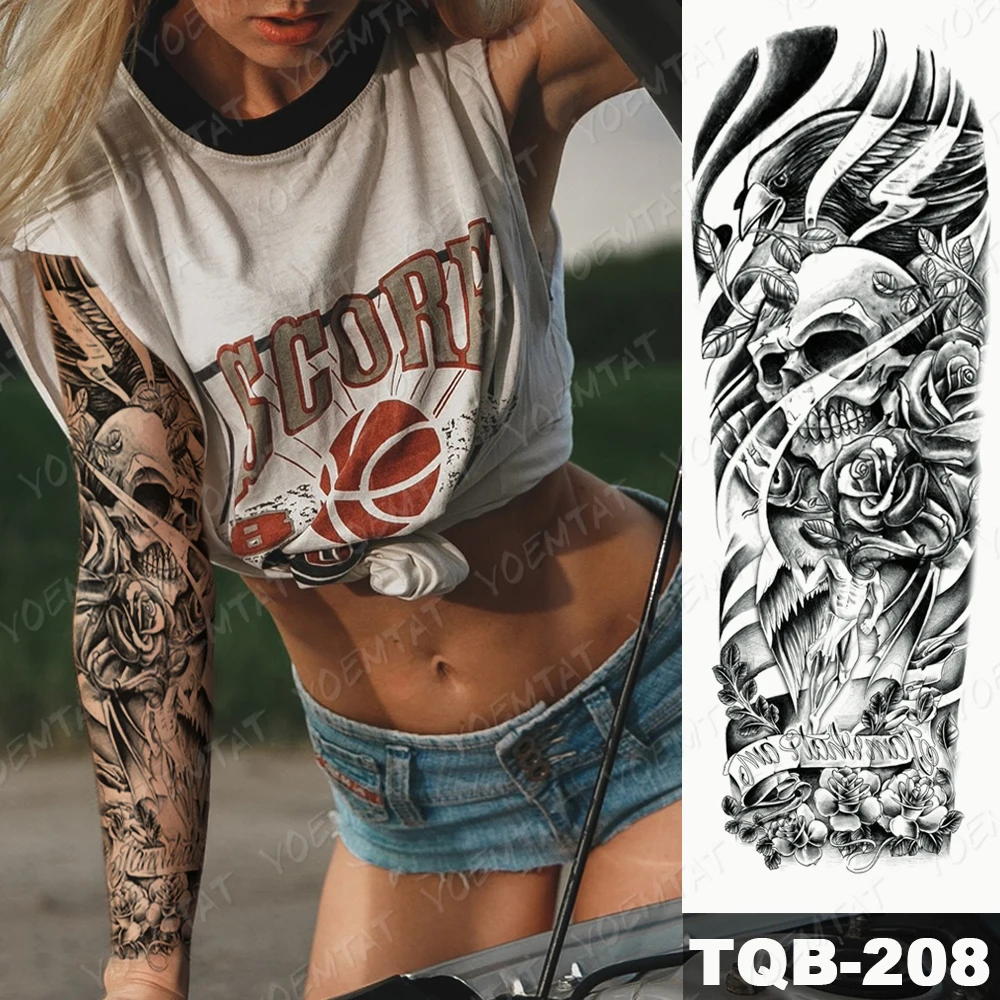 Waterproof Temporary Full Arm Tattoo Stickers Eagle Eye Geometry Skull Girl Flower Flash Tattoos Body Art Fake Sleeve Tatto Men
Waterproof Temporary Full Arm Tattoo Stickers Eagle Eye Geometry Skull Girl Flower Flash Tattoos Body Art Fake Sleeve Tatto Men