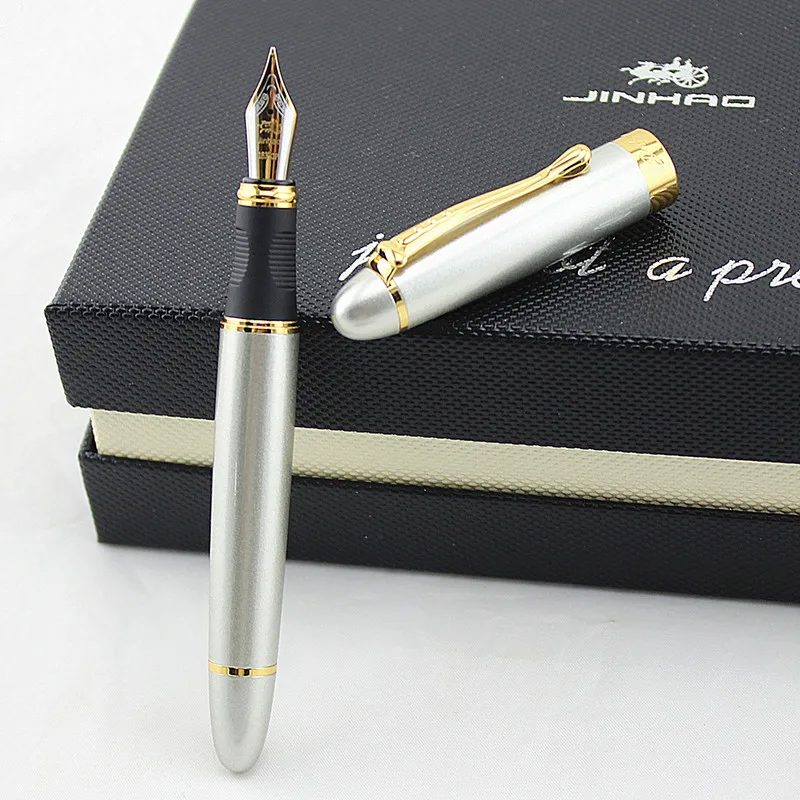 High Quality Silver Iraurita Fountain Pen Luxury Jinhao 450 Full Metal Golden Clip Pens Writing Stationery Office School
High Quality Silver Iraurita Fountain Pen Luxury Jinhao 450 Full Metal Golden Clip Pens Writing Stationery Office School