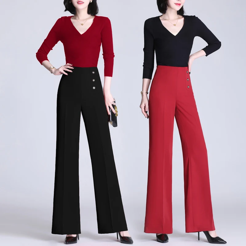 Spring Autumn Ol Wide Leg Trousers Brief Fashion Pantalones Mujer Cintura Alta Spodnie Dresowe Damskie Trousers Women
Spring Autumn Ol Wide Leg Trousers Brief Fashion Pantalones Mujer Cintura Alta Spodnie Dresowe Damskie Trousers Women