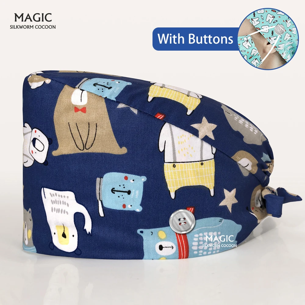 Multicolor Pet Grooming Scrubs Caps with Buttons Printed Medical Cap Hospital Nursing Cap Adjustable Wholesale Nurse Accessories
Multicolor Pet Grooming Scrubs Caps with Buttons Printed Medical Cap Hospital Nursing Cap Adjustable Wholesale Nurse Accessories