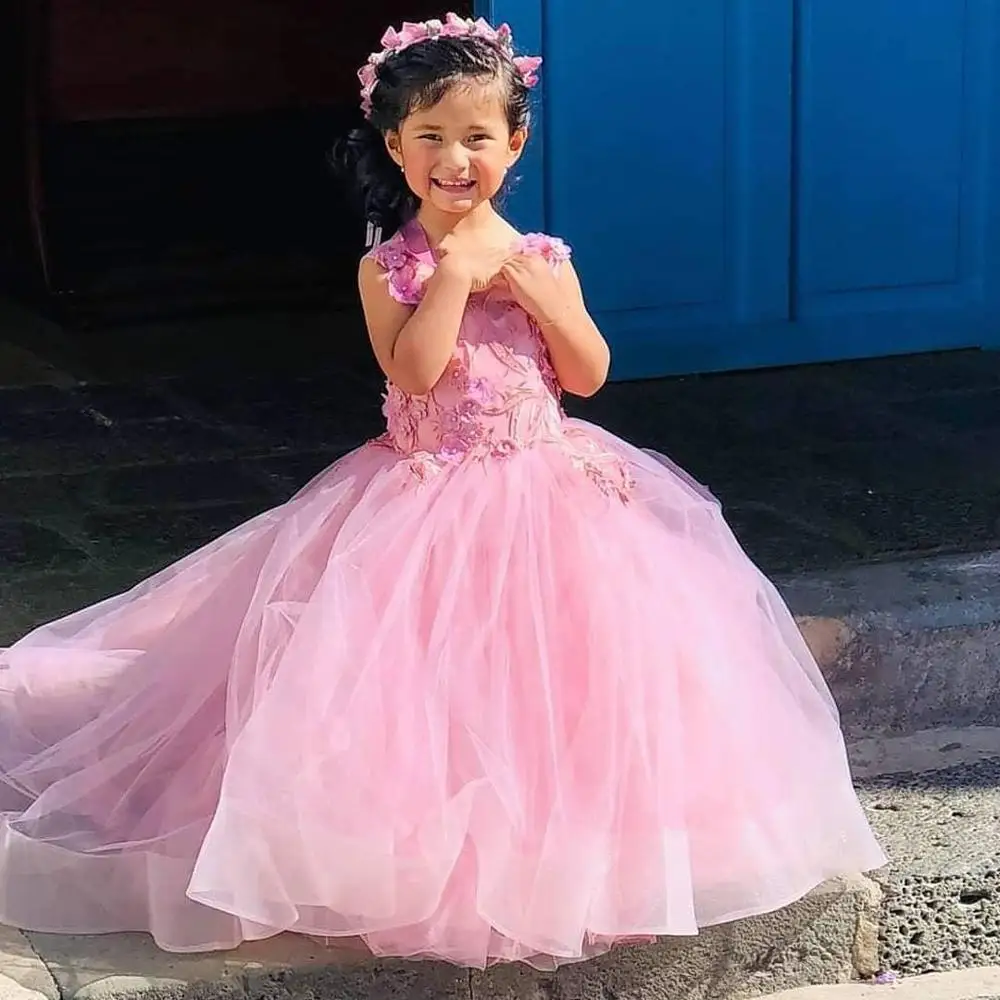 Custom Pink Flower Girls Dresses for Weddings Girls Gowns Puffy Tulle Pageant Dress Lace Up Back
Custom Pink Flower Girls Dresses for Weddings Girls Gowns Puffy Tulle Pageant Dress Lace Up Back