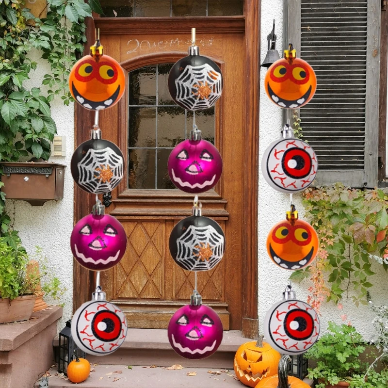 F2TE 12 Pcs Painted Plastic Balls Halloween Baubles Ornaments Bat Pumpkin Ghost Spider Web Pendant Festival Party Decoration
F2TE 12 Pcs Painted Plastic Balls Halloween Baubles Ornaments Bat Pumpkin Ghost Spider Web Pendant Festival Party Decoration