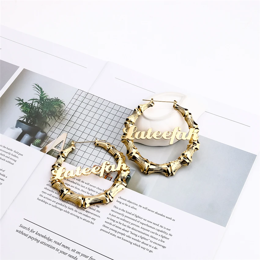 Senfai Custom Name 3D Bamboo Hoop Earring Hiphop Personalized Sexy Women Earrings Mother Gift
Senfai Custom Name 3D Bamboo Hoop Earring Hiphop Personalized Sexy Women Earrings Mother Gift