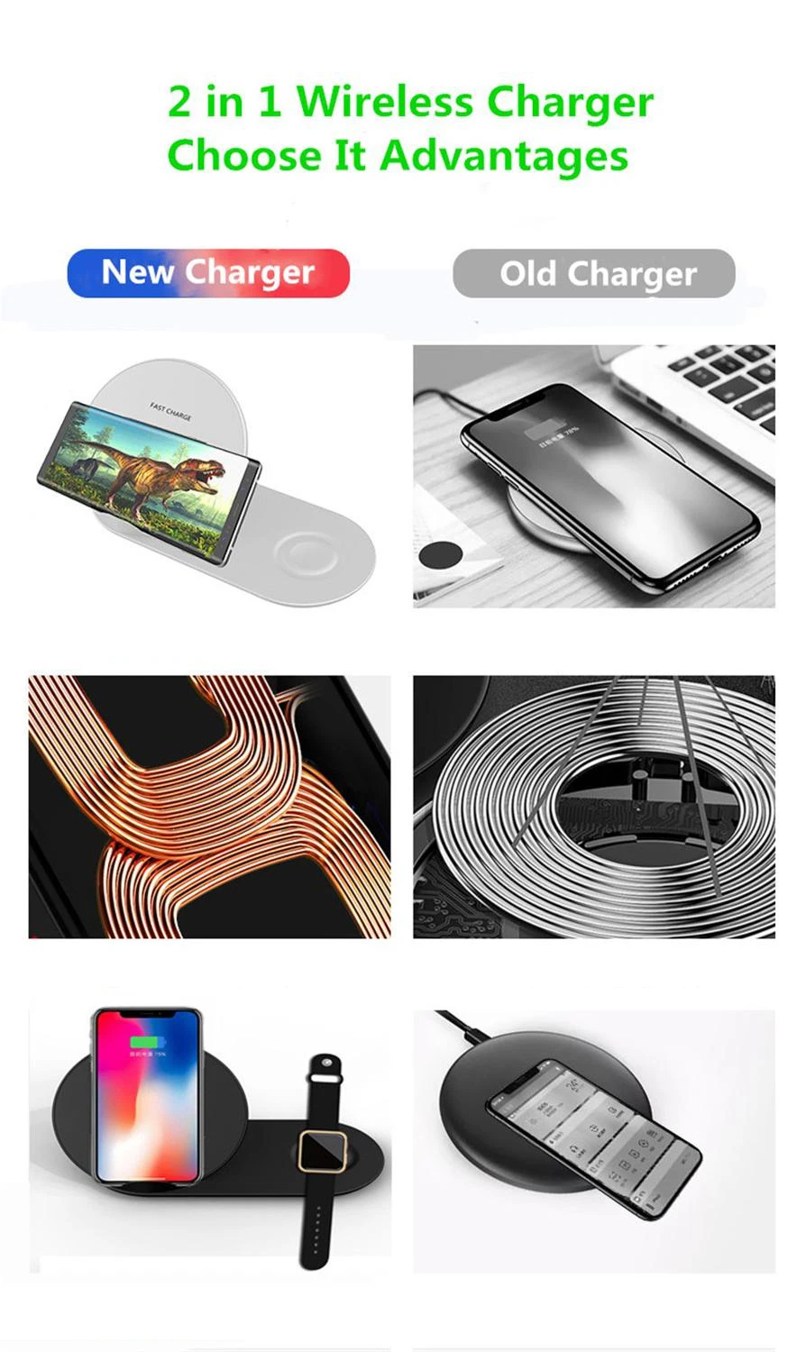 Applicable to samsung note9 wireless charger applicable to apple 2-in-1 wireless quick charging multi-function charger
Applicable to samsung note9 wireless charger applicable to apple 2-in-1 wireless quick charging multi-function charger