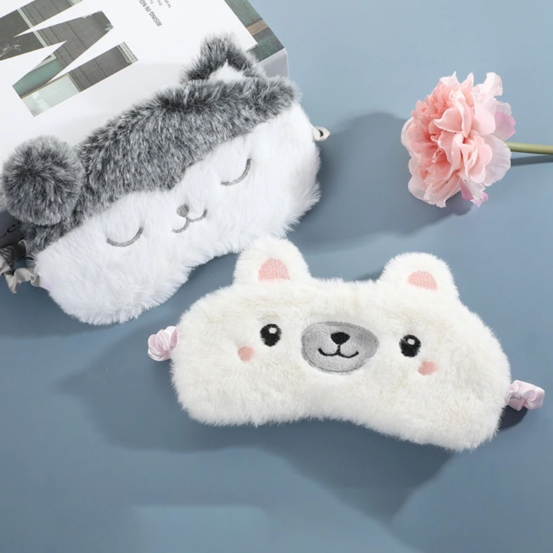 Women Fluffy Plush Sleeping Eye Mask Cute Cartoon Animal Embroidered Satin Lined Eyeshade Cover Travel Nap Blackout Blinder Bli
Women Fluffy Plush Sleeping Eye Mask Cute Cartoon Animal Embroidered Satin Lined Eyeshade Cover Travel Nap Blackout Blinder Bli