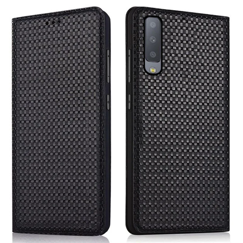 Чехол книжка из натуральной кожи для Samsung Galaxy A7 2018 чехол телефона 2017 кожаный с