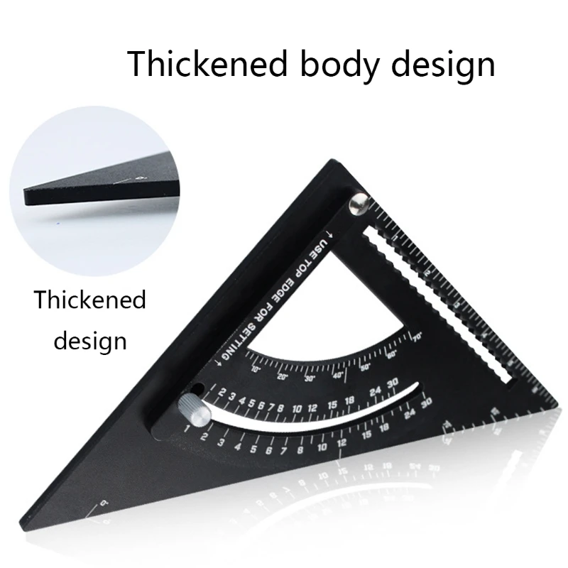 Aluminium Alloy Thicken Triangular Measuring Ruler Woodworking Carpenter Square Angle Protractor Layout Tool
Aluminium Alloy Thicken Triangular Measuring Ruler Woodworking Carpenter Square Angle Protractor Layout Tool