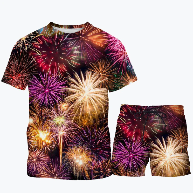 Fashion Digital Print Short Sleeve Shirt Suit Men's Fireworks Cool Shorts Men's Daily Beach Shirt Set Two-piece Casual clothes
Fashion Digital Print Short Sleeve Shirt Suit Men's Fireworks Cool Shorts Men's Daily Beach Shirt Set Two-piece Casual clothes