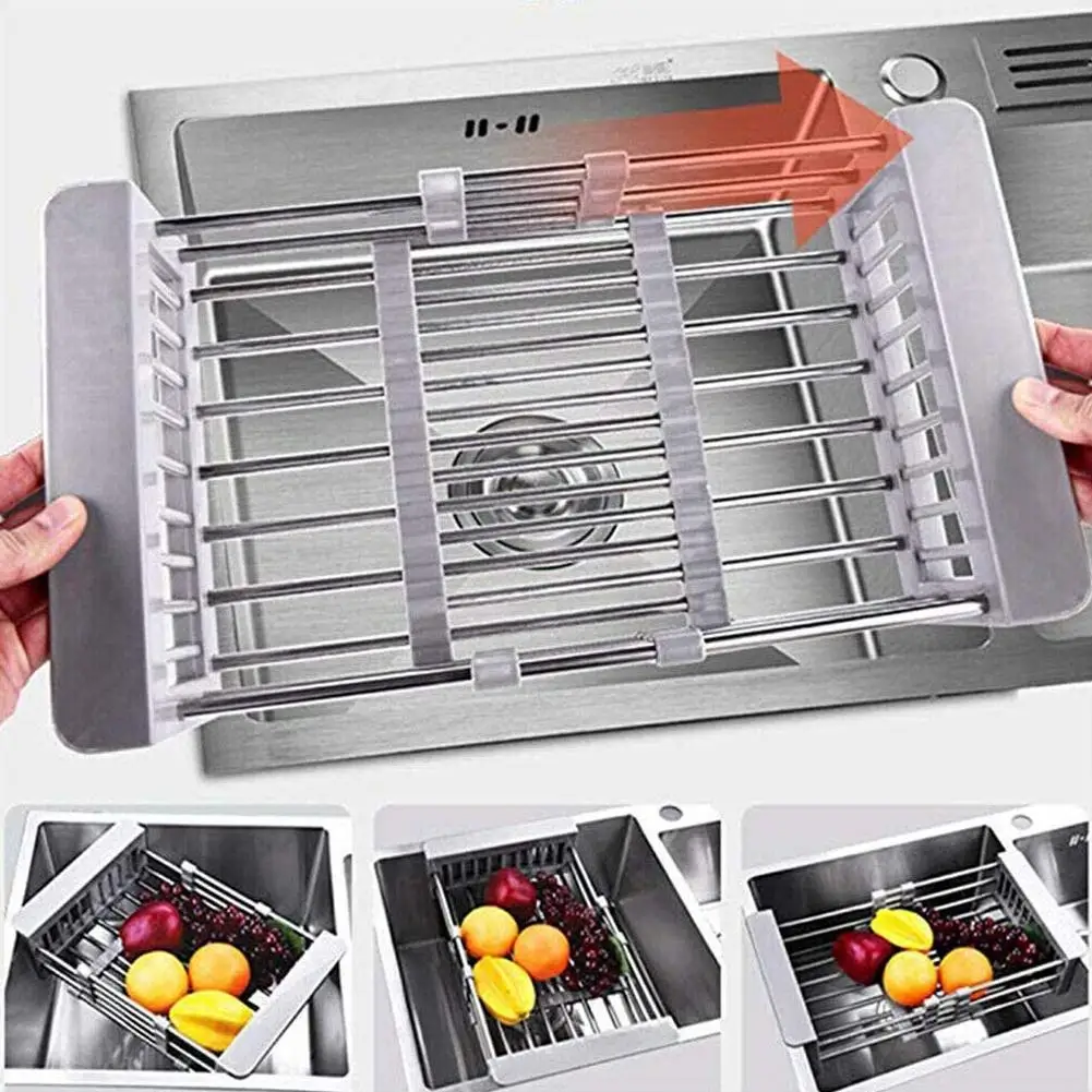 Kitchen Retractable Steel Sink Strainer Drain Vegetable Fruit Strainer Basket Rack Storage Tool Sink Filter Rack Shelf
Kitchen Retractable Steel Sink Strainer Drain Vegetable Fruit Strainer Basket Rack Storage Tool Sink Filter Rack Shelf