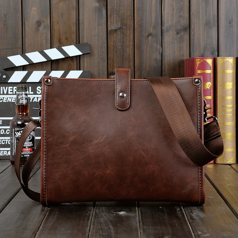 

Men's Brand Designer Briefcase new Crazy horse Handbag Business office File bag Messenger Bags Casual work Men Bag bolso hombre