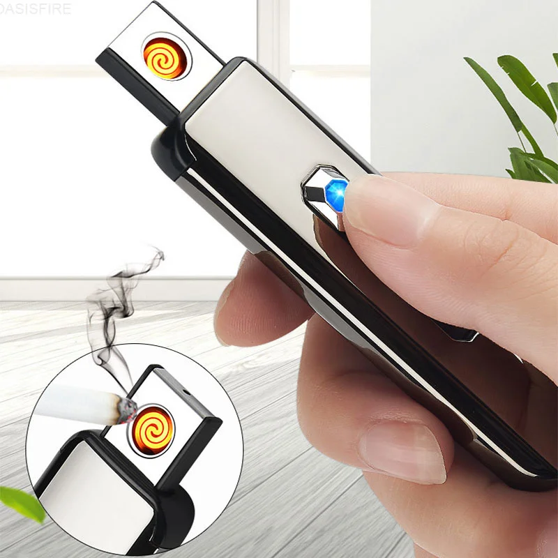 Fingerprint Induction Rechargeable USB Lighter Flameless Windproof Lighter Creative Metal Double-sided Cigarette Lighters Men
Fingerprint Induction Rechargeable USB Lighter Flameless Windproof Lighter Creative Metal Double-sided Cigarette Lighters Men