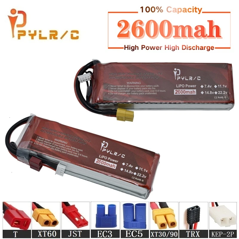 

High Rate 11.1v 2600mAh Lipo Battery For RC Helicopter Parts 3s Lithium battery 11.1v 45C RC Cars Airplanes Drone Battery T/XT60