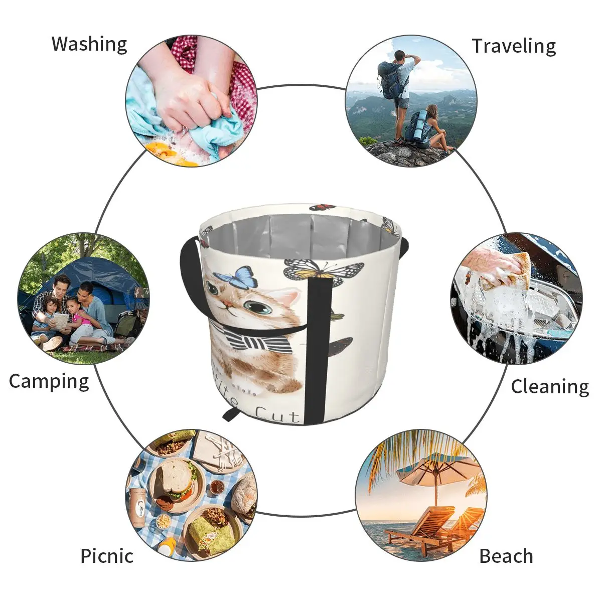 Outdoor Collapsible Water Bag Cute Cat And Butterflies Camping Foldable Containers Drinking Multifunction Storage Water Bottle
Outdoor Collapsible Water Bag Cute Cat And Butterflies Camping Foldable Containers Drinking Multifunction Storage Water Bottle