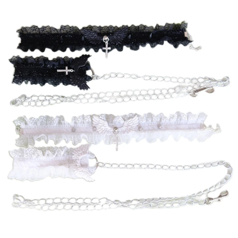 Flow New Gothic Cross Pendant Rivets Choker Harajuku Cute Lolita Ribbon Chain Cosplay Women Necklace Lolita Choker Necklaces
Flow New Gothic Cross Pendant Rivets Choker Harajuku Cute Lolita Ribbon Chain Cosplay Women Necklace Lolita Choker Necklaces