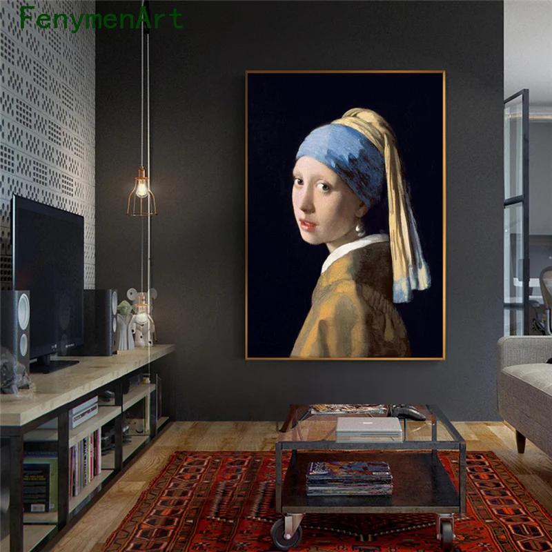 Girl with Pearl Earrings Painting on Canvas Woman Posters HD Print Famous Oil Painting Reproduction for Living Room Home Decor
Girl with Pearl Earrings Painting on Canvas Woman Posters HD Print Famous Oil Painting Reproduction for Living Room Home Decor