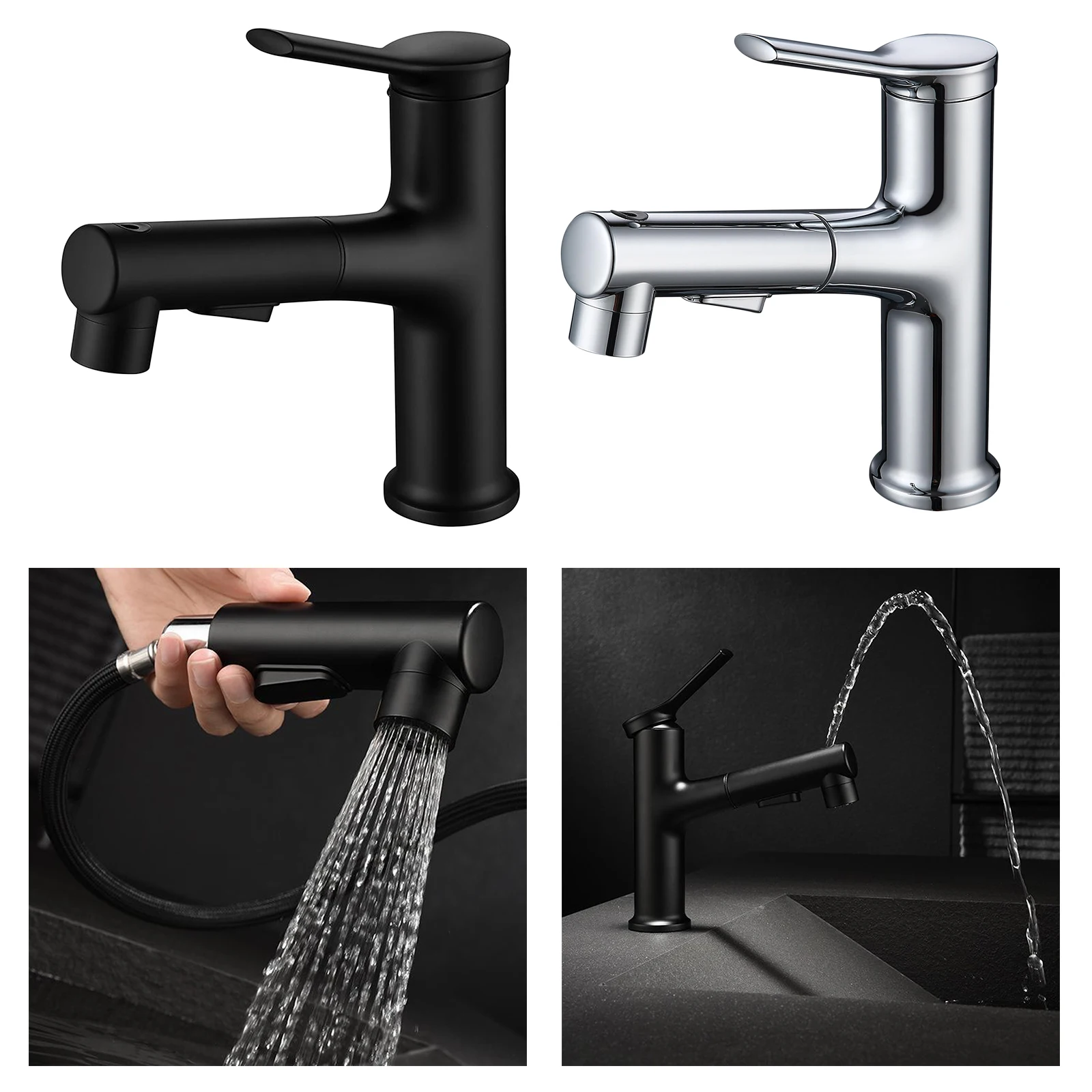 Basin Faucets Pull Out Mixer Bathroom Sink Water Taps Deck Mounted
Basin Faucets Pull Out Mixer Bathroom Sink Water Taps Deck Mounted