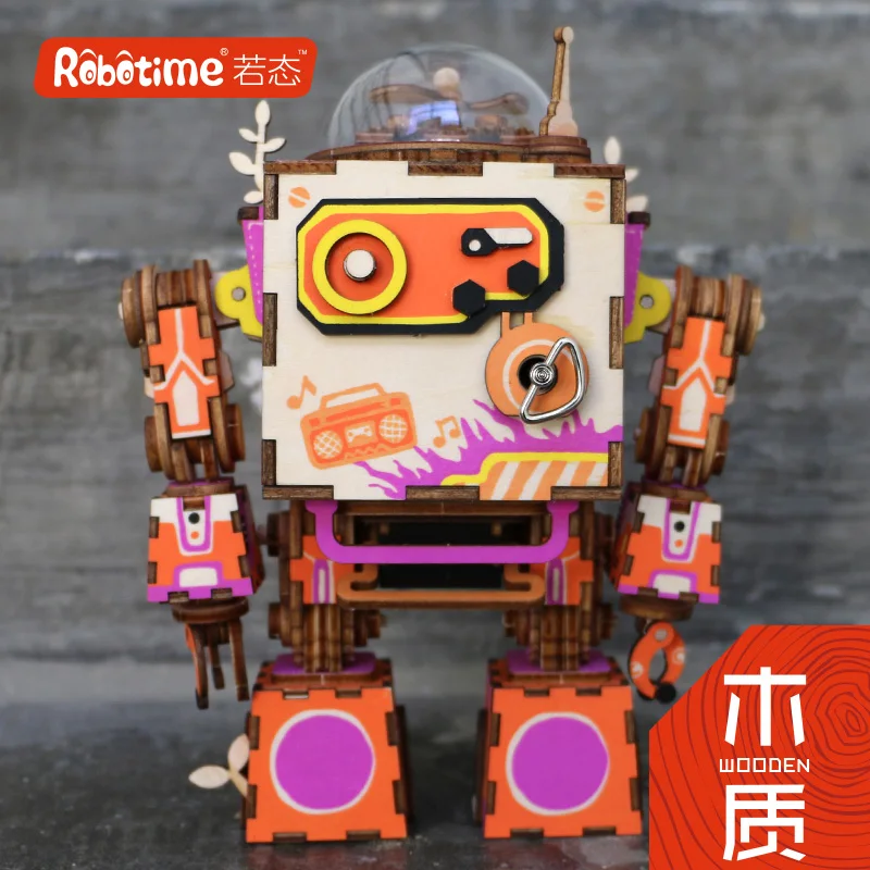 Wooden 3D jigsaw puzzle robot music box creative decoration birthday gift girl
Wooden 3D jigsaw puzzle robot music box creative decoration birthday gift girl