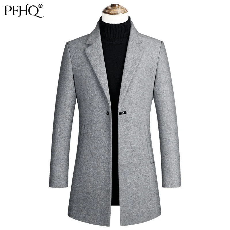 PFHQ 2021 New Men's Fashion Loose Solid Color Notched Thick One-button Korean Woolen Trench Coat Autumn And Winter 21E4238
PFHQ 2021 New Men's Fashion Loose Solid Color Notched Thick One-button Korean Woolen Trench Coat Autumn And Winter 21E4238