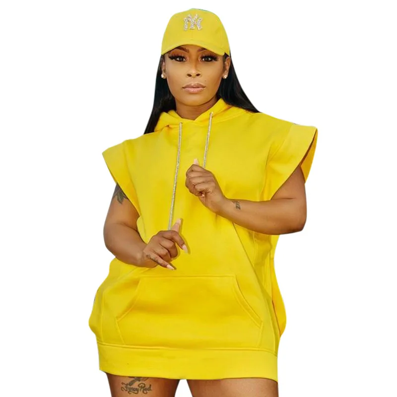 Women Loose Hooded Sweatshirt Fashion Spring Autumn Sleeveless Pullover Tops Hoody Dress Casual Solid Color Short Hoodies
Women Loose Hooded Sweatshirt Fashion Spring Autumn Sleeveless Pullover Tops Hoody Dress Casual Solid Color Short Hoodies