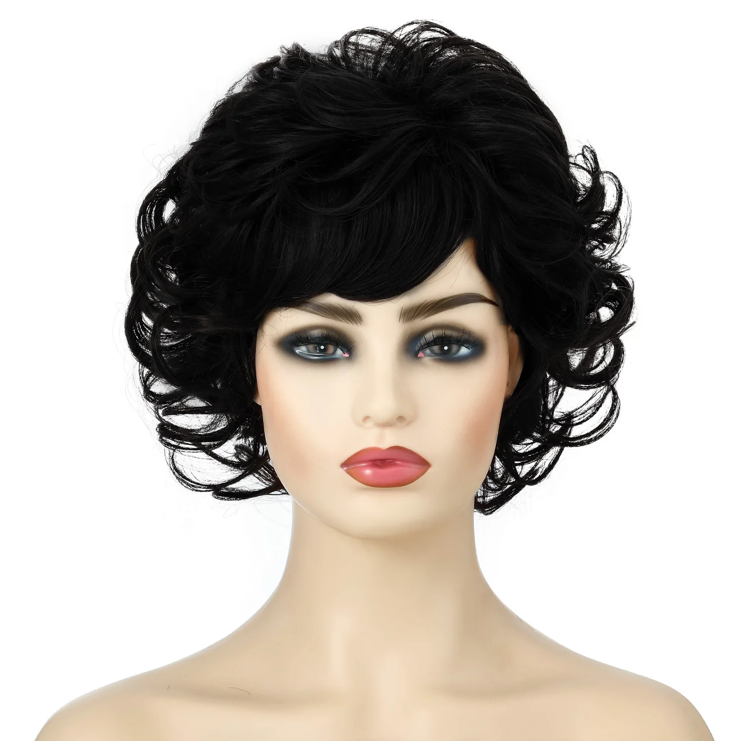 Wigs for Women Short Curly Hair With Bangs Natural Black and Brown Wigs Synthetic Daily Use Cosplay Heat Resistant Fiber Wigs 
Wigs for Women Short Curly Hair With Bangs Natural Black and Brown Wigs Synthetic Daily Use Cosplay Heat Resistant Fiber Wigs