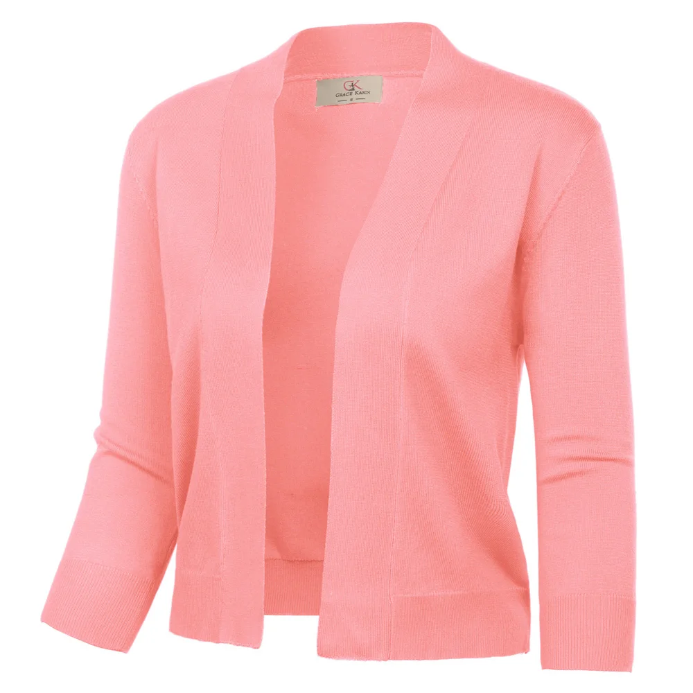 Grace Karin Womens Shrug Bolero 3/4 Sleeve Open Front Cropped Tops Knitted Cardigan S-2XL Soft Spring Coat Lady Short Jacket
Grace Karin Womens Shrug Bolero 3/4 Sleeve Open Front Cropped Tops Knitted Cardigan S-2XL Soft Spring Coat Lady Short Jacket
