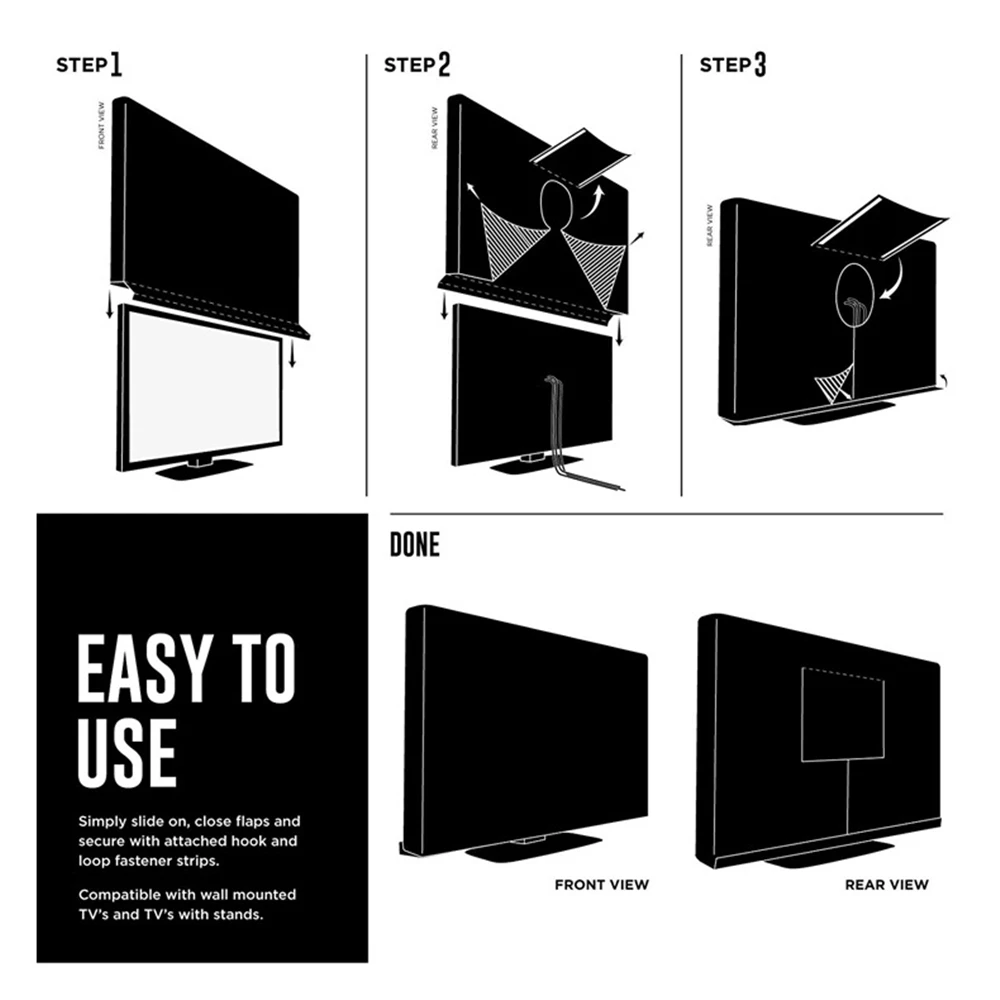 Fit for TV Screen Cover 55" 56" 57" 58" 59" 60" Heavy Duty TV Cover 600D TV Television Cover Water Proof Rain Sun Dust Protect
Fit for TV Screen Cover 55" 56" 57" 58" 59" 60" Heavy Duty TV Cover 600D TV Television Cover Water Proof Rain Sun Dust Protect