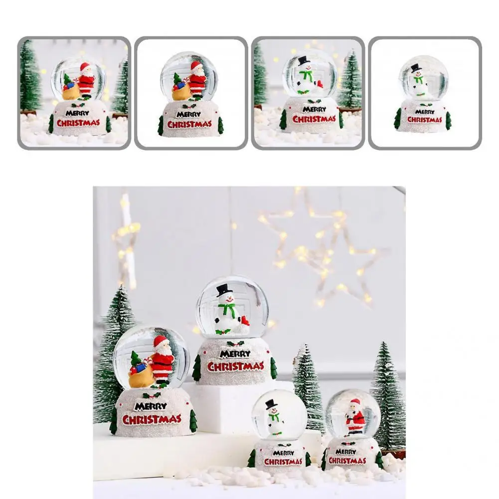 

Cute Display with Colorful Lighting Resin Santa Claus Snowman Snow Globe Birthday Gift Glass Snow Globe Crystal Ball