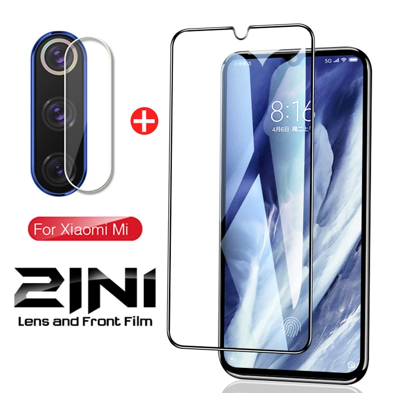 2 в 1 закаленное стекло для объектива камеры Xiaomi Mi 9 Mi9 Lite 9SE|Защитные стёкла и