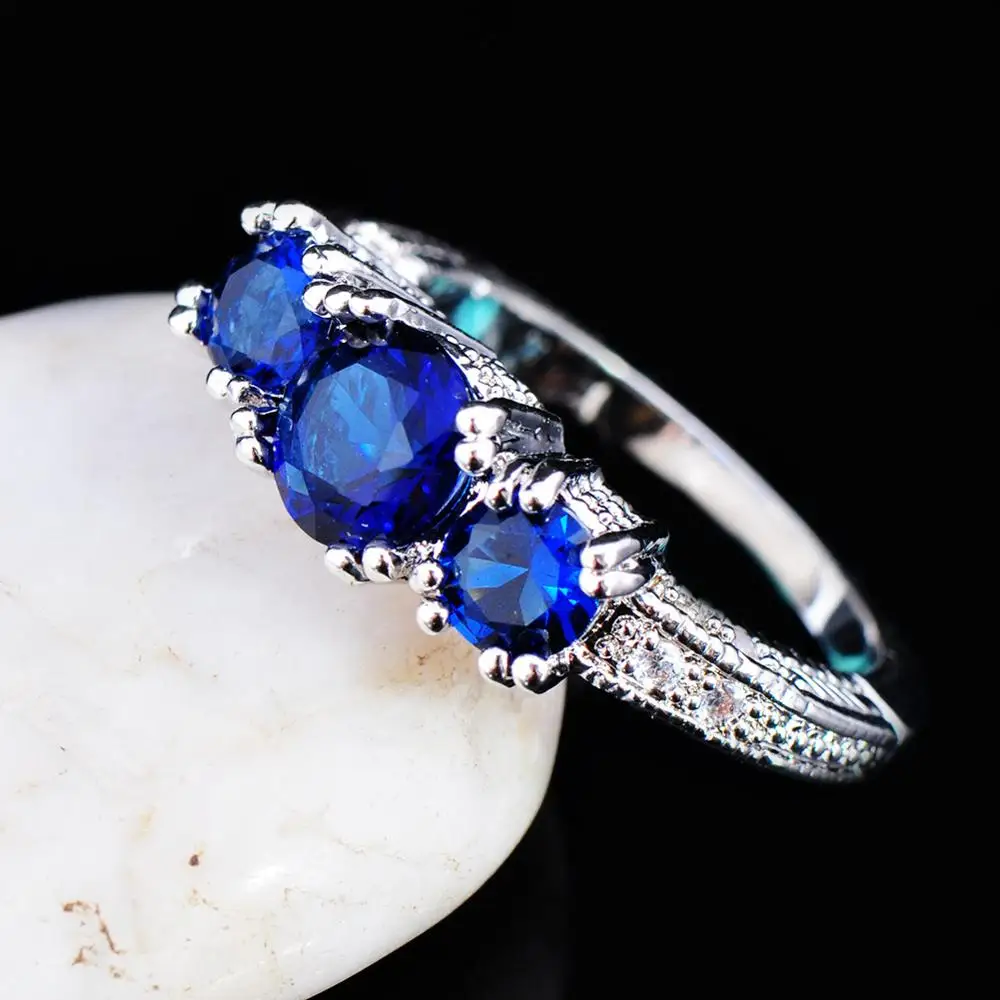 Vintage Silver Color Blue CZ Stone Finger Rings For Women Ladies Wedding Party Engagement Jewelry Valentine's Day Gift B4L240 
Vintage Silver Color Blue CZ Stone Finger Rings For Women Ladies Wedding Party Engagement Jewelry Valentine's Day Gift B4L240