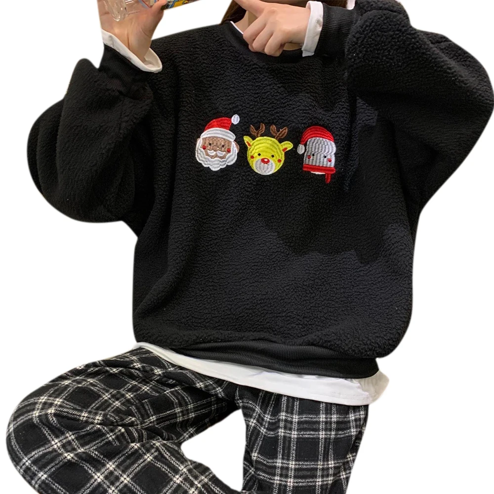 Women Sweatshirt for Gift Funny Christmas Printed Long Sleeve Round Collar Fake Two Piece Jumper Blouse Loose Casul Xmas Tops
Women Sweatshirt for Gift Funny Christmas Printed Long Sleeve Round Collar Fake Two Piece Jumper Blouse Loose Casul Xmas Tops