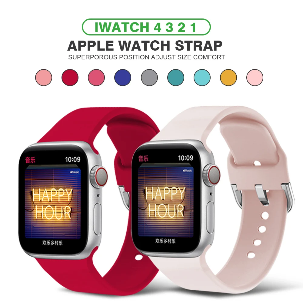Спортивные ремешки совместим с наручных часов Apple Watch версии Мягкая силиконовая