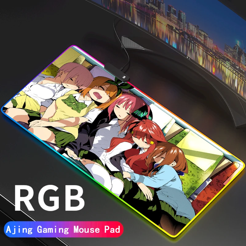 The Quintessential Quintuplets Mousepad RGB Large Mouse Pad Gamer Mouse Carpet Big Led Mause Pad PC Desk Play Mat with Backlit
The Quintessential Quintuplets Mousepad RGB Large Mouse Pad Gamer Mouse Carpet Big Led Mause Pad PC Desk Play Mat with Backlit