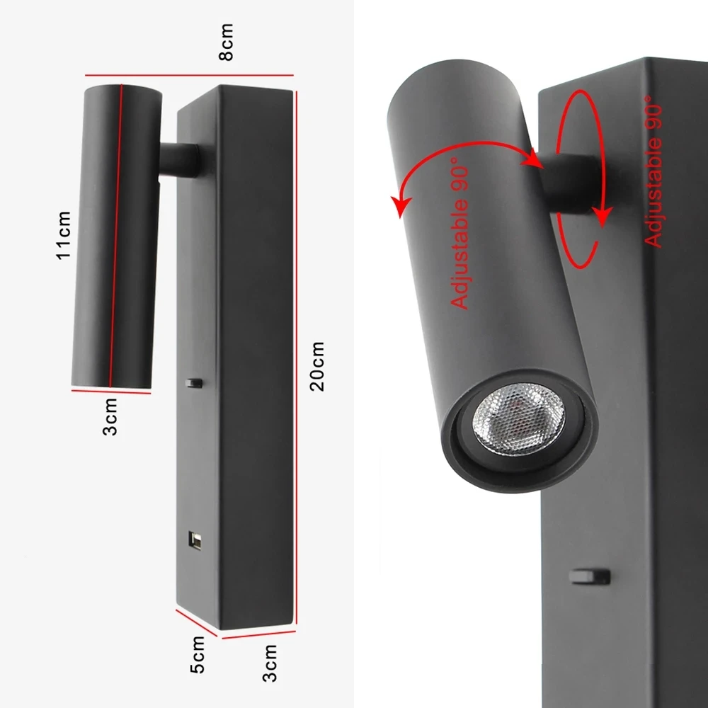 Topoch Indoor Nordic Wall Lamp with Switch Bedside Reading Light 5V 2A USB Charger Bed Headboard Lighting Directional Sconce LED
Topoch Indoor Nordic Wall Lamp with Switch Bedside Reading Light 5V 2A USB Charger Bed Headboard Lighting Directional Sconce LED