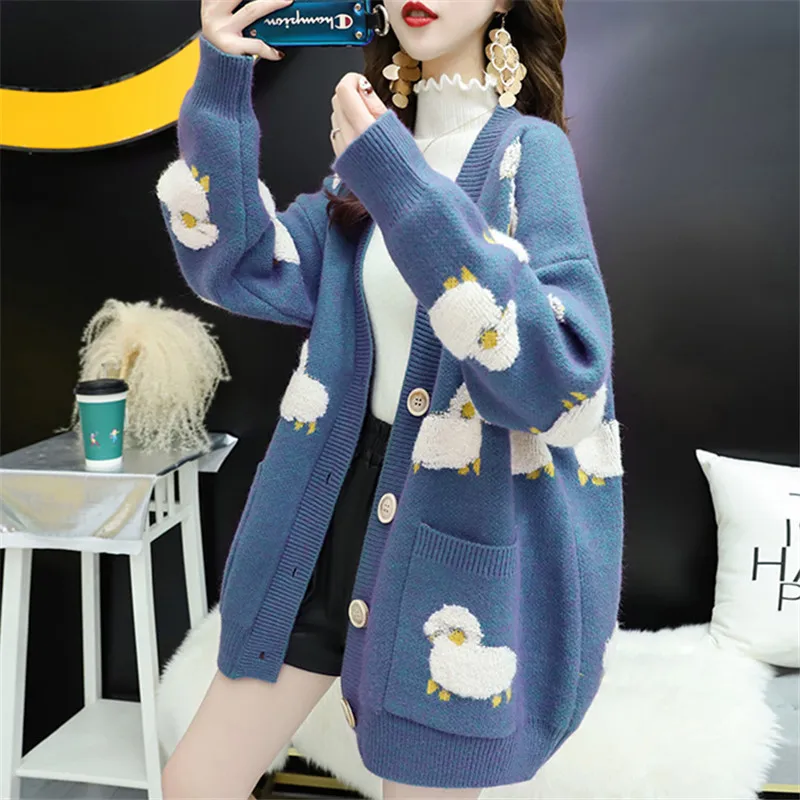 Sweater Women Loose Outer Wear Thick Winter Clothing 2021 New Korean Version Of the Sweater Cardigan Jacket Spring And Autumn
Sweater Women Loose Outer Wear Thick Winter Clothing 2021 New Korean Version Of the Sweater Cardigan Jacket Spring And Autumn
